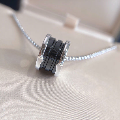 [Angela Jewellery]ZERO 1 BLACK CERAMIC SILVER NECKLACE