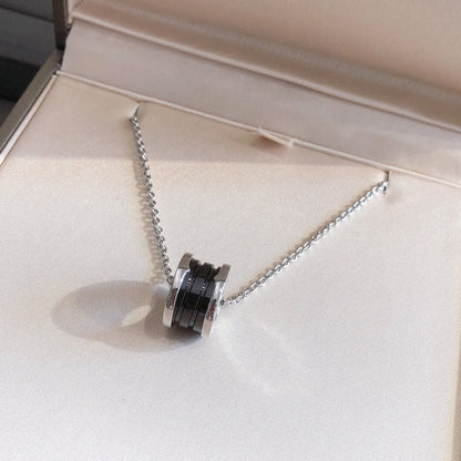 [Angela Jewellery]ZERO 1 BLACK CERAMIC SILVER NECKLACE