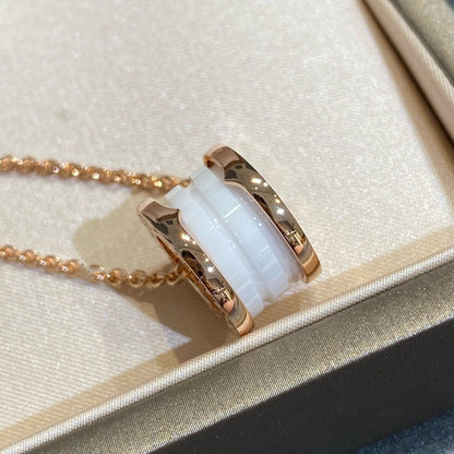 [Angela Jewellery]ZERO 1 WHITE CERAMIC PINK GOLD NECKLACE