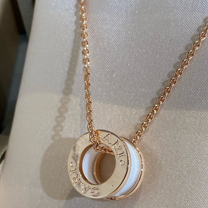 [Angela Jewellery]ZERO 1 WHITE CERAMIC PINK GOLD NECKLACE