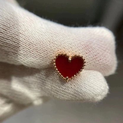 [Angela Jewellery]HEART CARNELIAN STUD EARRINGS