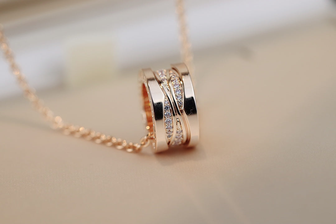 [Angela Jewellery]ZERO 1 PINK GOLD DIAMOND NECKLACE