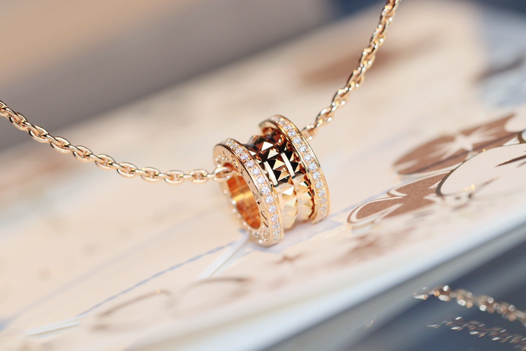 [Angela Jewellery]ZERO 1 ROCK PEDANT PINK GOLD NECKLACE