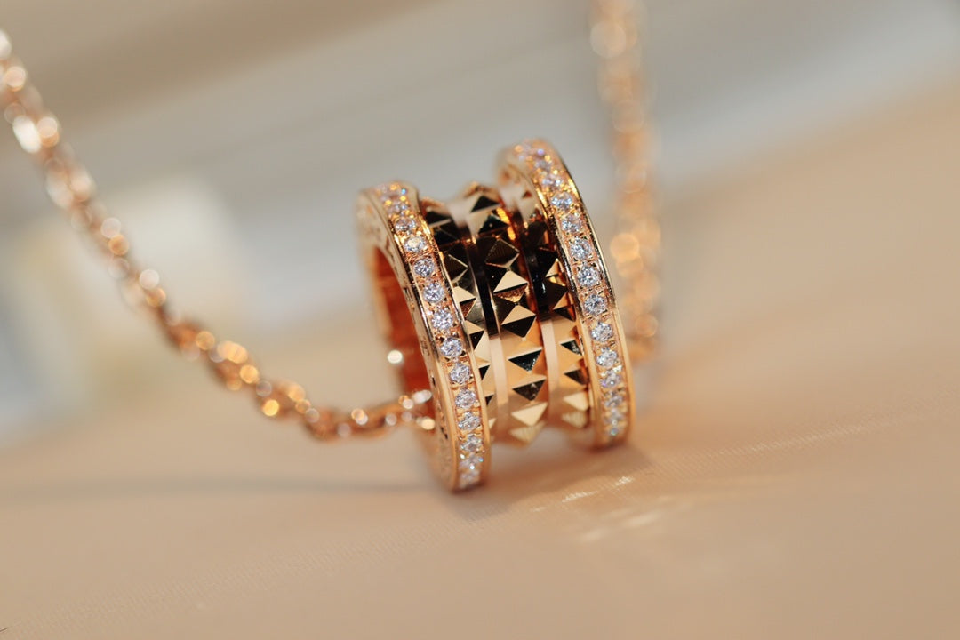 [Angela Jewellery]ZERO 1 ROCK PEDANT PINK GOLD NECKLACE