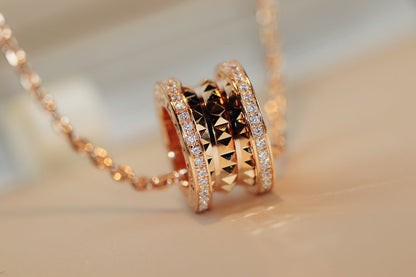 [Angela Jewellery]ZERO 1 ROCK PEDANT PINK GOLD NECKLACE