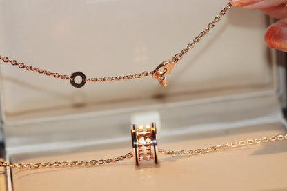 [Angela Jewellery]ZERO 1 ROCK PEDANT PINK GOLD BLACK NECKLACE