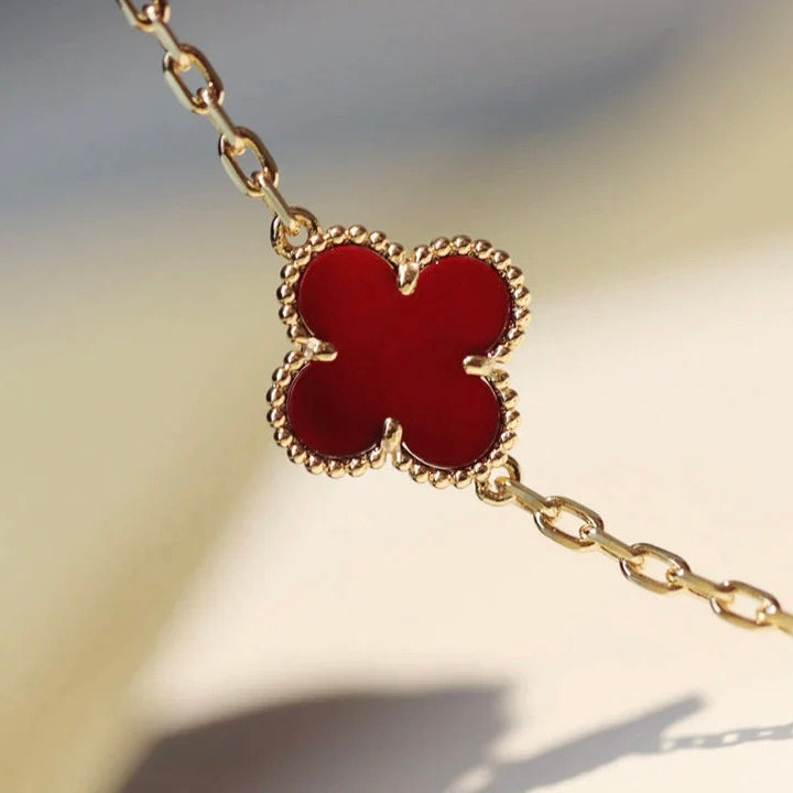 [Angela Jewellery]CLOVER 20 MOTIFS CARNELIAN NECKLACE