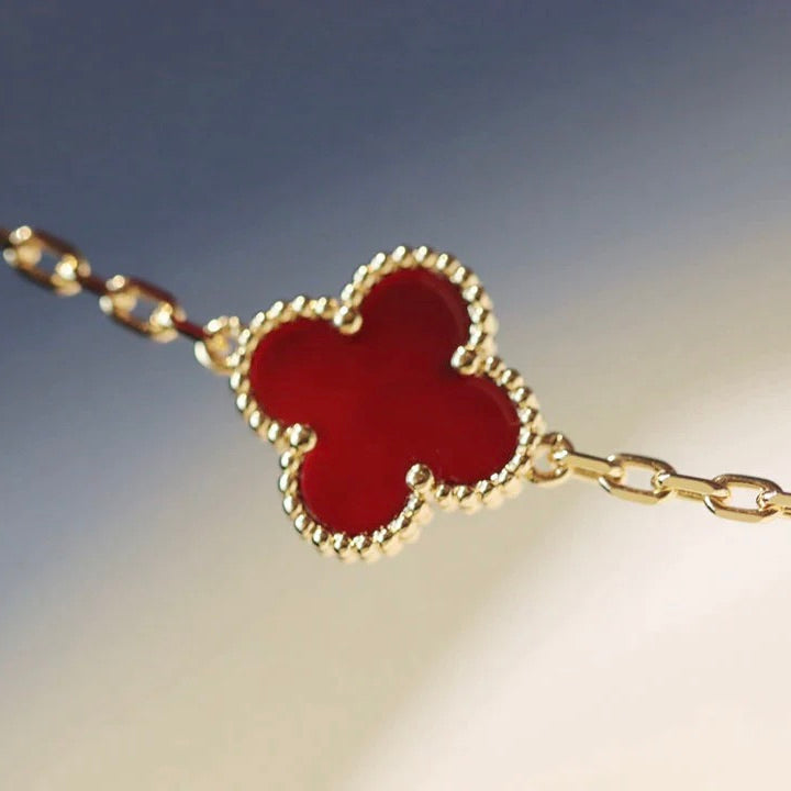 [Angela Jewellery]CLOVER 20 MOTIFS CARNELIAN NECKLACE