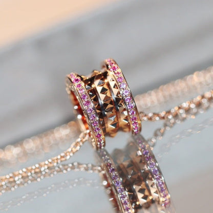 [Angela Jewellery]ZERO 1 ROCK PINK GOLD PINK DIAMOND NECKLACE