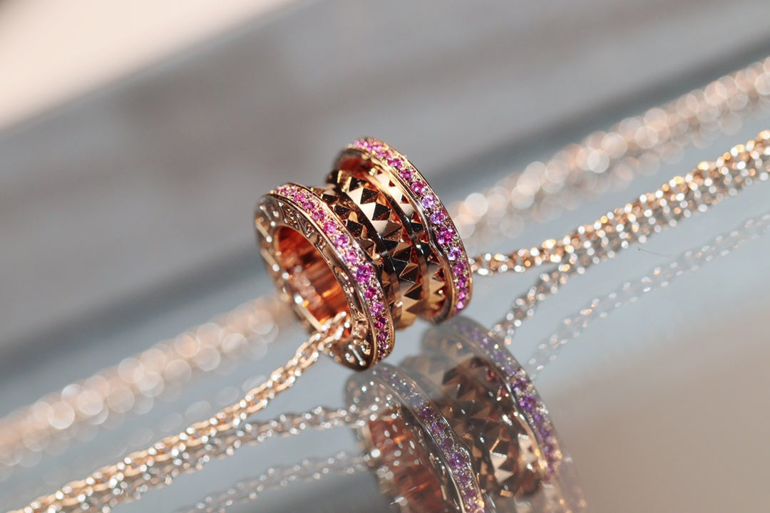 [Angela Jewellery]ZERO 1 ROCK PINK GOLD PINK DIAMOND NECKLACE