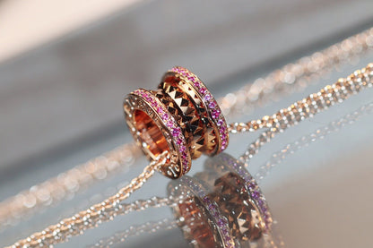 [Angela Jewellery]ZERO 1 ROCK PINK GOLD PINK DIAMOND NECKLACE