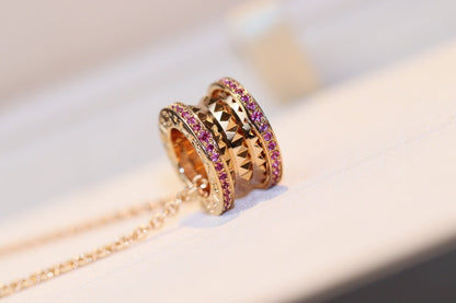 [Angela Jewellery]ZERO 1 ROCK PINK GOLD PINK DIAMOND NECKLACE