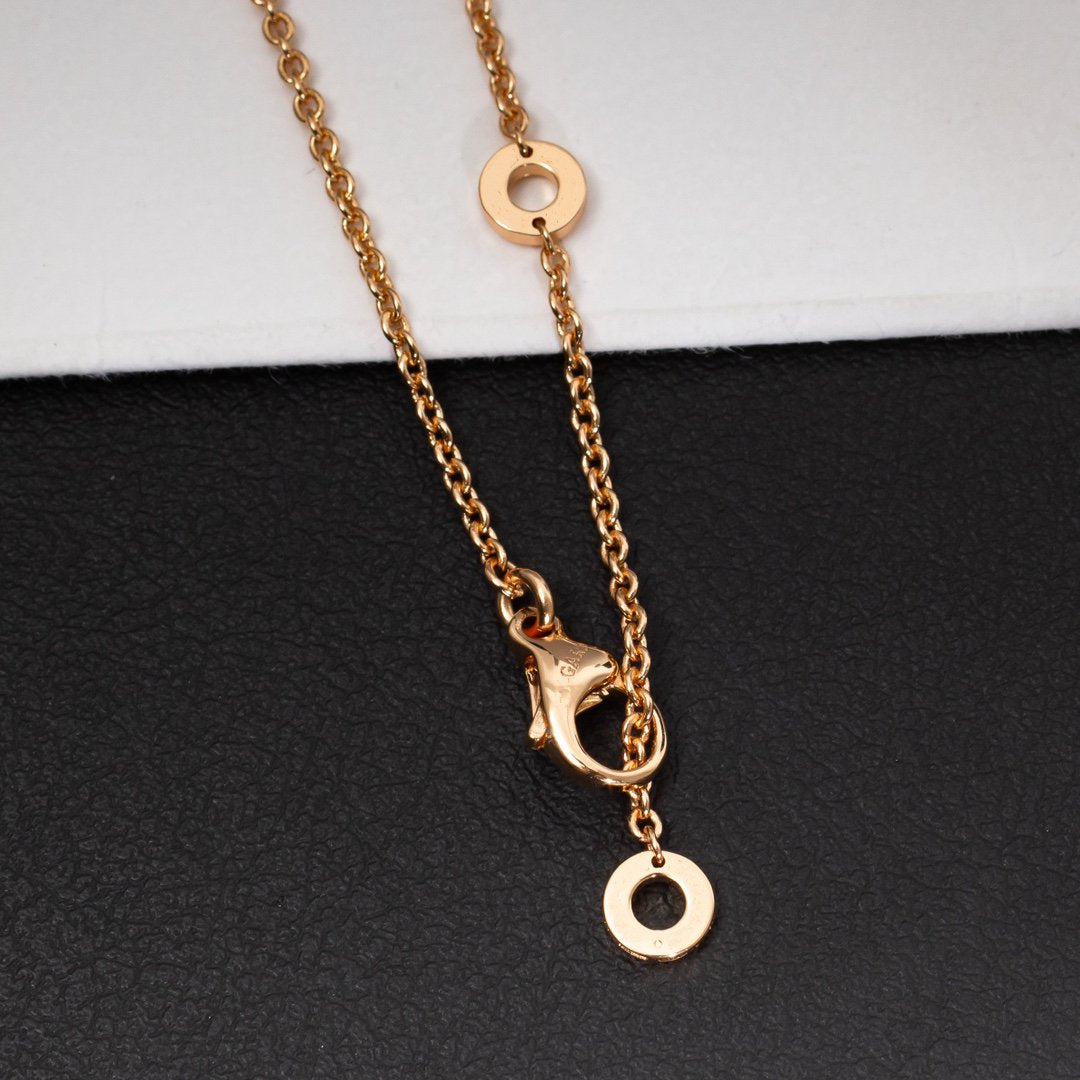 [Angela Jewellery]ZERO 1 WHITE CERAMIC PINK GOLD DIAMOND NECKLACE