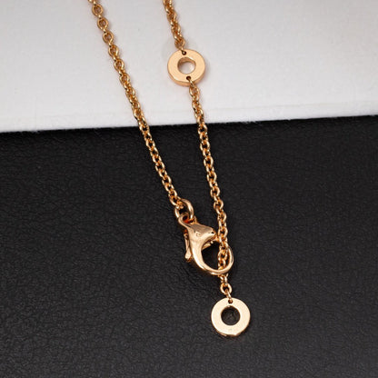 [Angela Jewellery]ZERO 1 WHITE CERAMIC PINK GOLD DIAMOND NECKLACE
