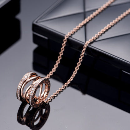 [Angela Jewellery]ZERO 1 PINK GOLD DIAMOND OPEN NECKLACE