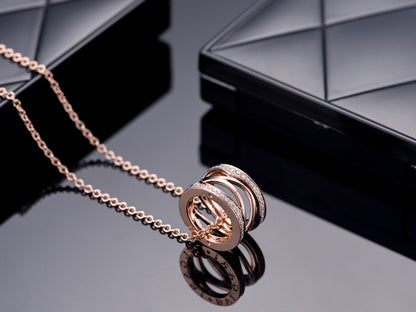 [Angela Jewellery]ZERO 1 PINK GOLD DIAMOND OPEN NECKLACE