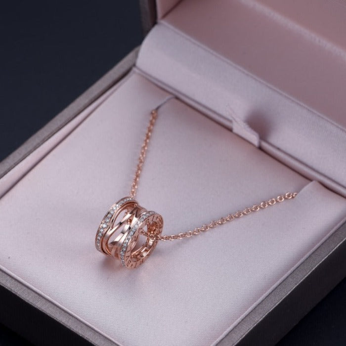 [Angela Jewellery]ZERO 1 PINK GOLD DIAMOND OPEN NECKLACE