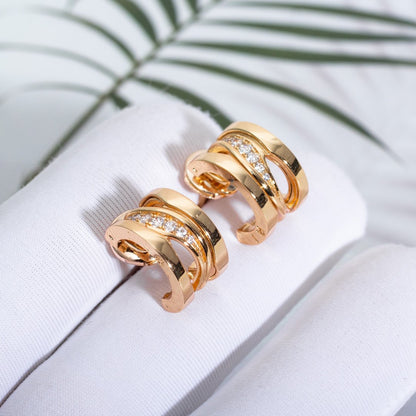 [Angela Jewellery]ZERO 1 PINK GOLD DIAMONDS EARRINGS