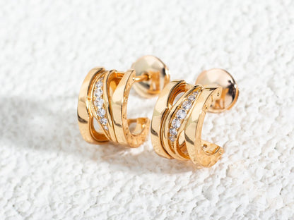 [Angela Jewellery]ZERO 1 PINK GOLD DIAMONDS EARRINGS