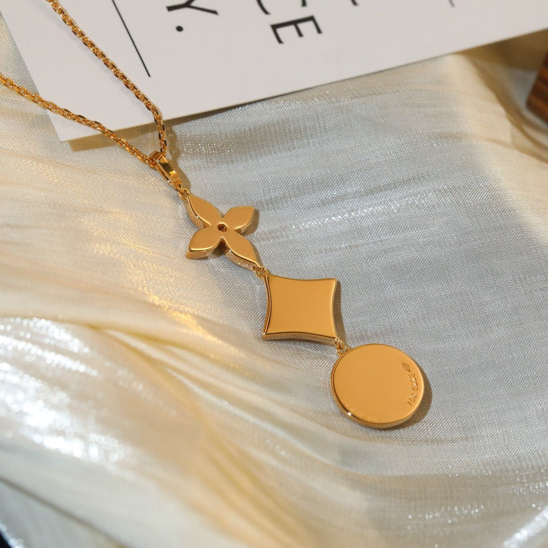 [Angela Jewellery]STAR AND SUN DIAMOND PINK GOLD NECKLACE