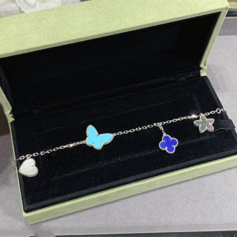 [Angela Jewellery]LUCKY SPRING SILVER BRACELET 4 MOTIF
