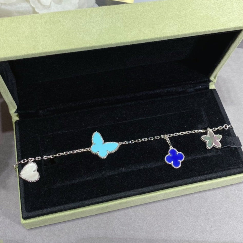[Angela Jewellery]LUCKY SPRING SILVER BRACELET 4 MOTIF
