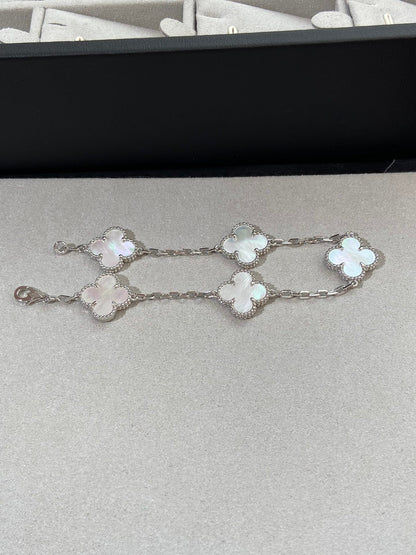 [Angela Jewellery]CLOVER SILVER MOP 5 MOTIF BRACELET