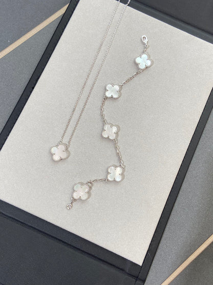 [Angela Jewellery]CLOVER SILVER MOP 5 MOTIF BRACELET