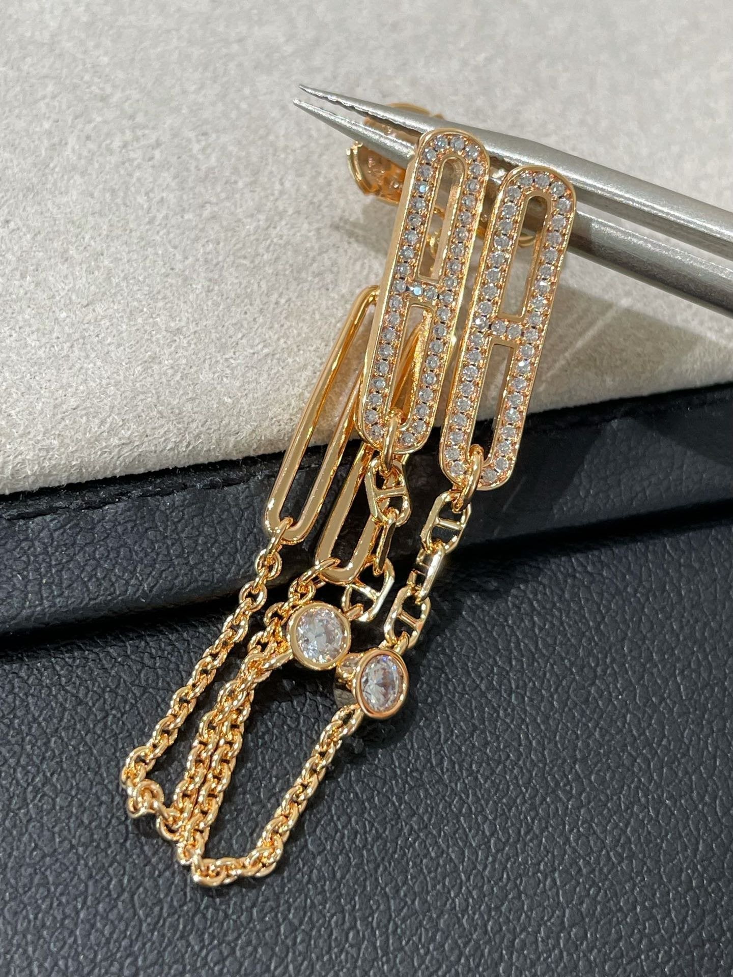 [Angela Jewellery]CHAINE CHAOS DIAMOND DROP EARRINGS