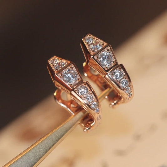 [Angela Jewellery]SERPENT PINK GOLD DIAMOND EARRINGS