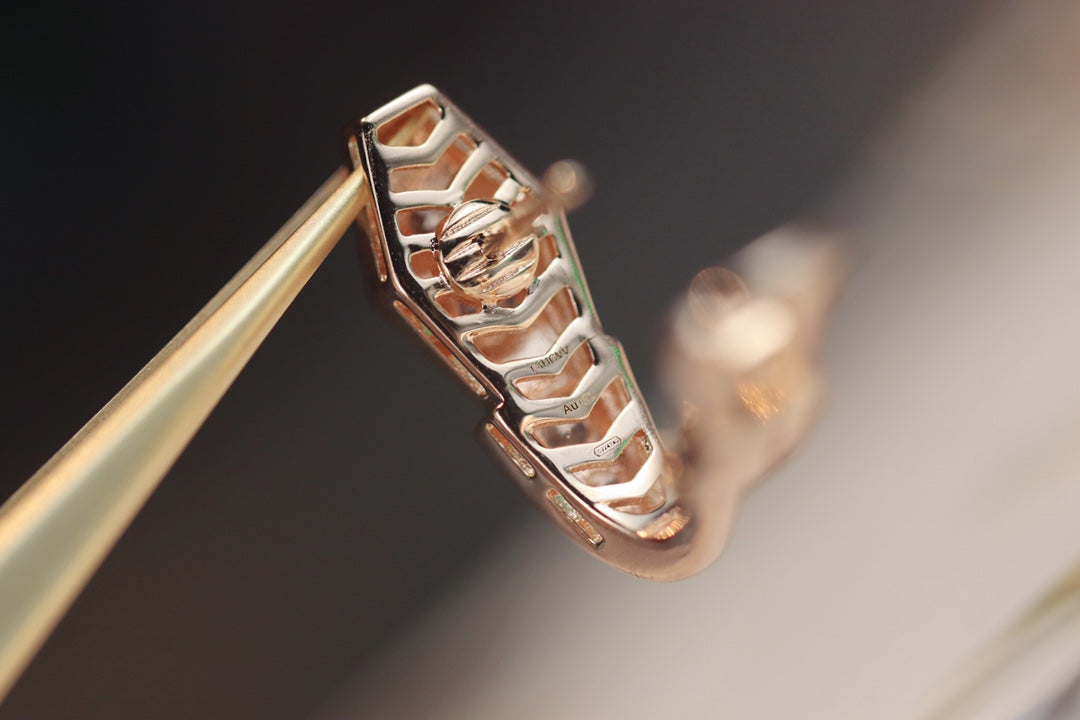 [Angela Jewellery]SERPENT PINK GOLD DIAMOND EARRINGS