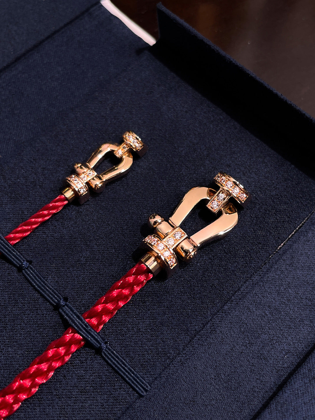 [Angela Jewellery]FORCE 10 HALF DIAMOND PINK GOLD RED CORDERI LARGE AND MEDIUM MODEL