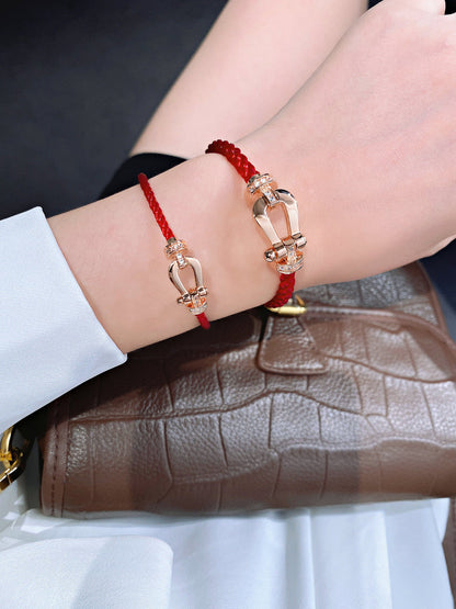 [Angela Jewellery]FORCE 10 HALF DIAMOND PINK GOLD RED CORDERI LARGE AND MEDIUM MODEL