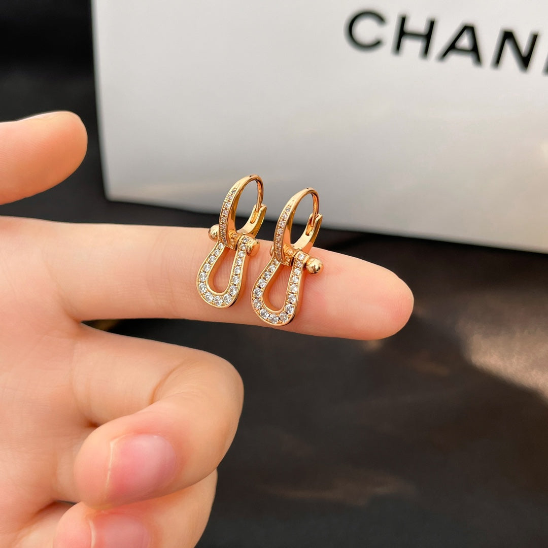 [Angela Jewellery]FORCE 10 FULL DIAMOND DROP EARRINGS MEDIUM MODEL