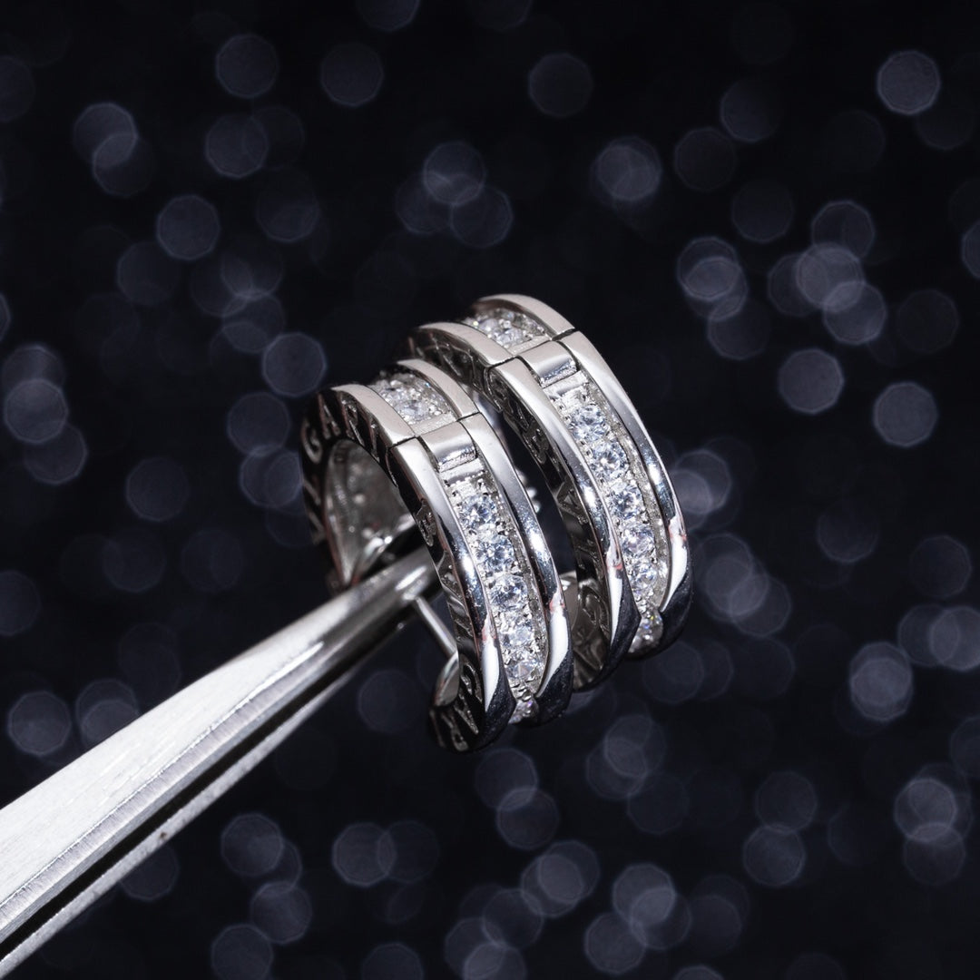 [Angela Jewellery]ZERO 1 MINI SILVER DIAMOND EARRINGS
