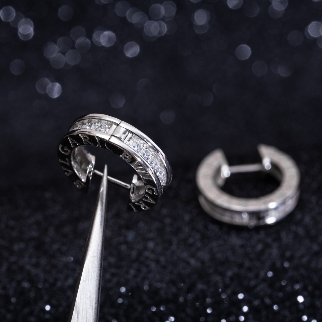 [Angela Jewellery]ZERO 1 MINI SILVER DIAMOND EARRINGS