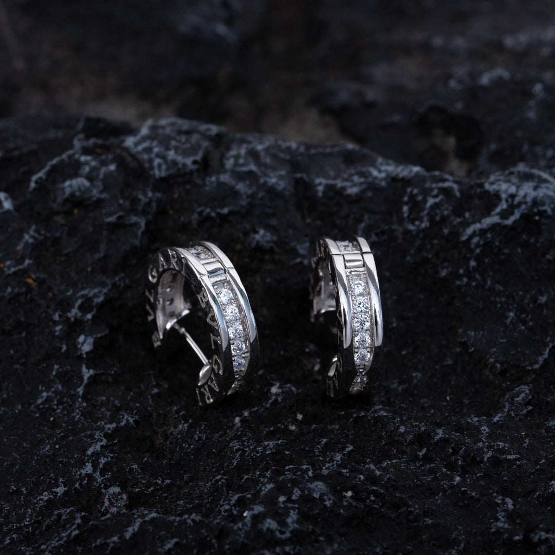 [Angela Jewellery]ZERO 1 MINI SILVER DIAMOND EARRINGS