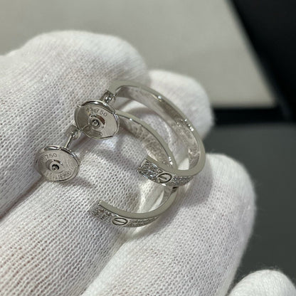 [Angela Jewellery]LOVE DIAMOND SILVER HOOP EARRINGS