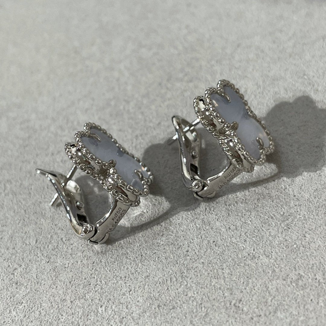 [Angela Jewellery]CLOVER CHALCEDONY SILVER STUD EARRINGS