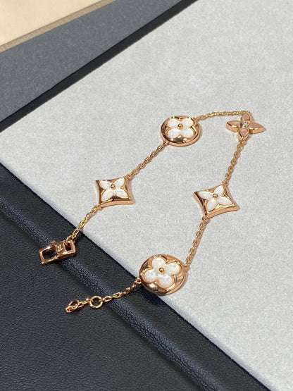 [Angela Jewellery]STAR AND SUN 5 MOTIF MOP PINK GOLD BRACELET