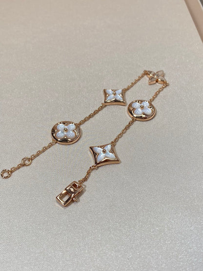 [Angela Jewellery]STAR AND SUN 5 MOTIF MOP PINK GOLD BRACELET