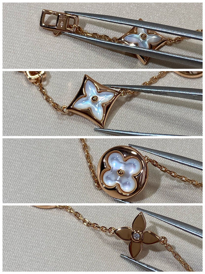 [Angela Jewellery]STAR AND SUN 5 MOTIF MOP PINK GOLD BRACELET