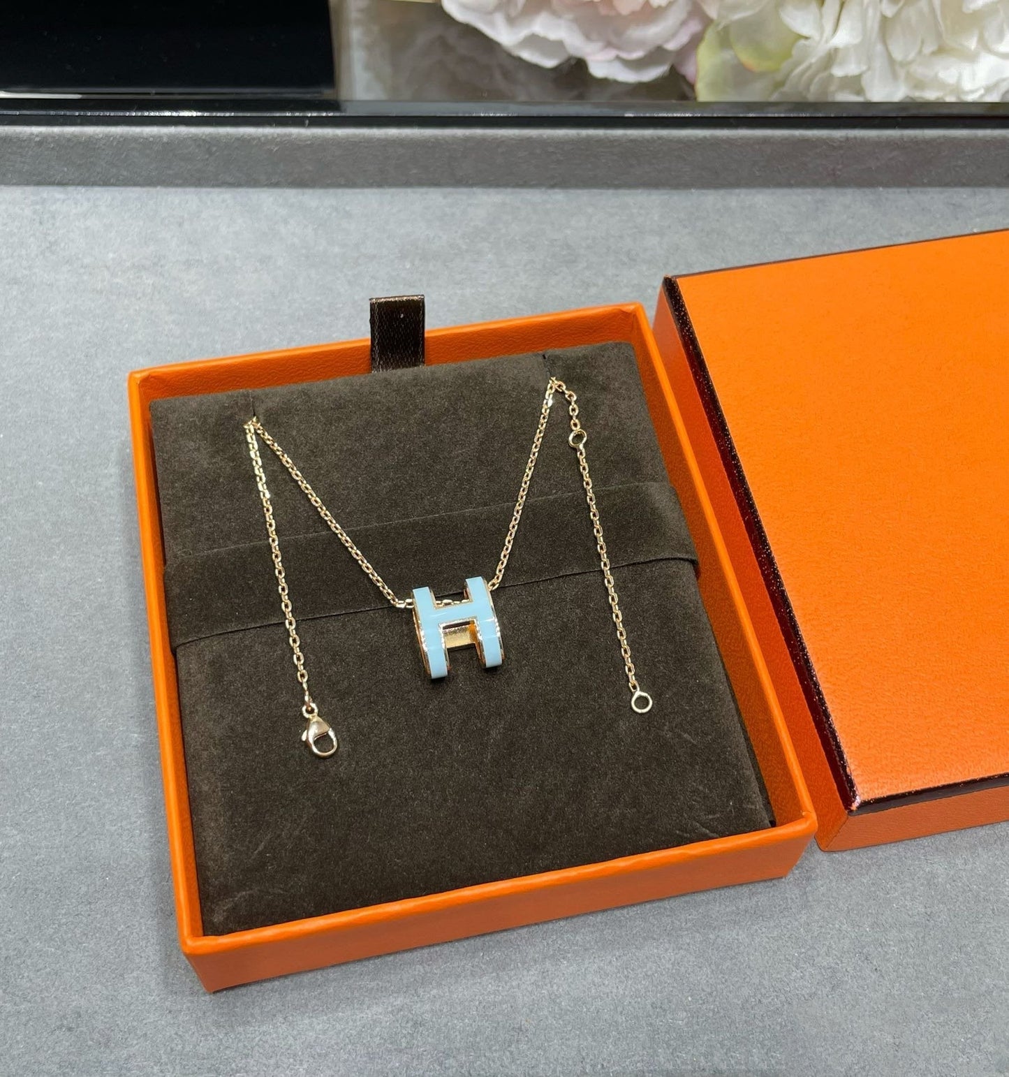 [Angela Jewellery]POP H SKY BLUE NECKLACE