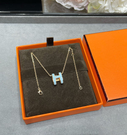 [Angela Jewellery]POP H SKY BLUE NECKLACE