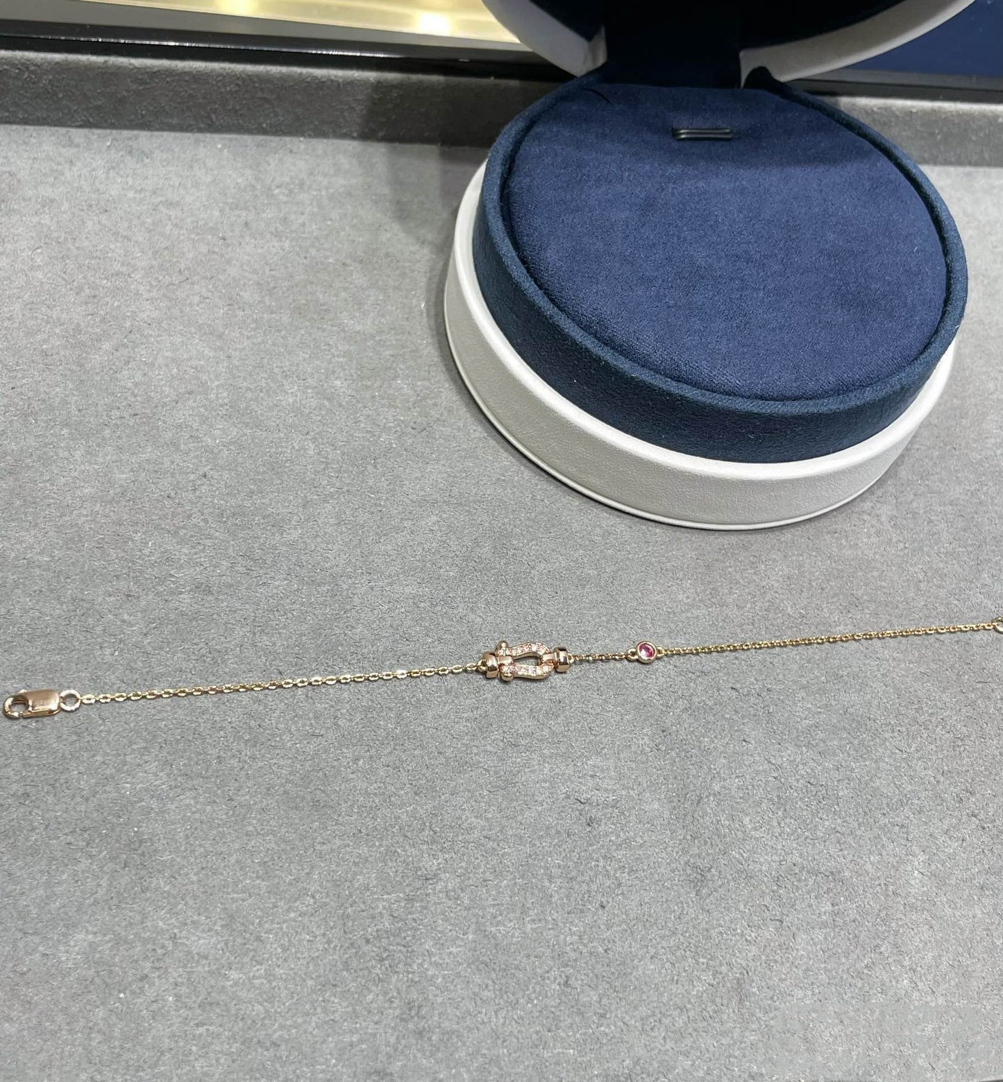 [Angela Jewellery]FORCE 10 DIAMOND CHAIN LINK PINK GOLD BRACELET