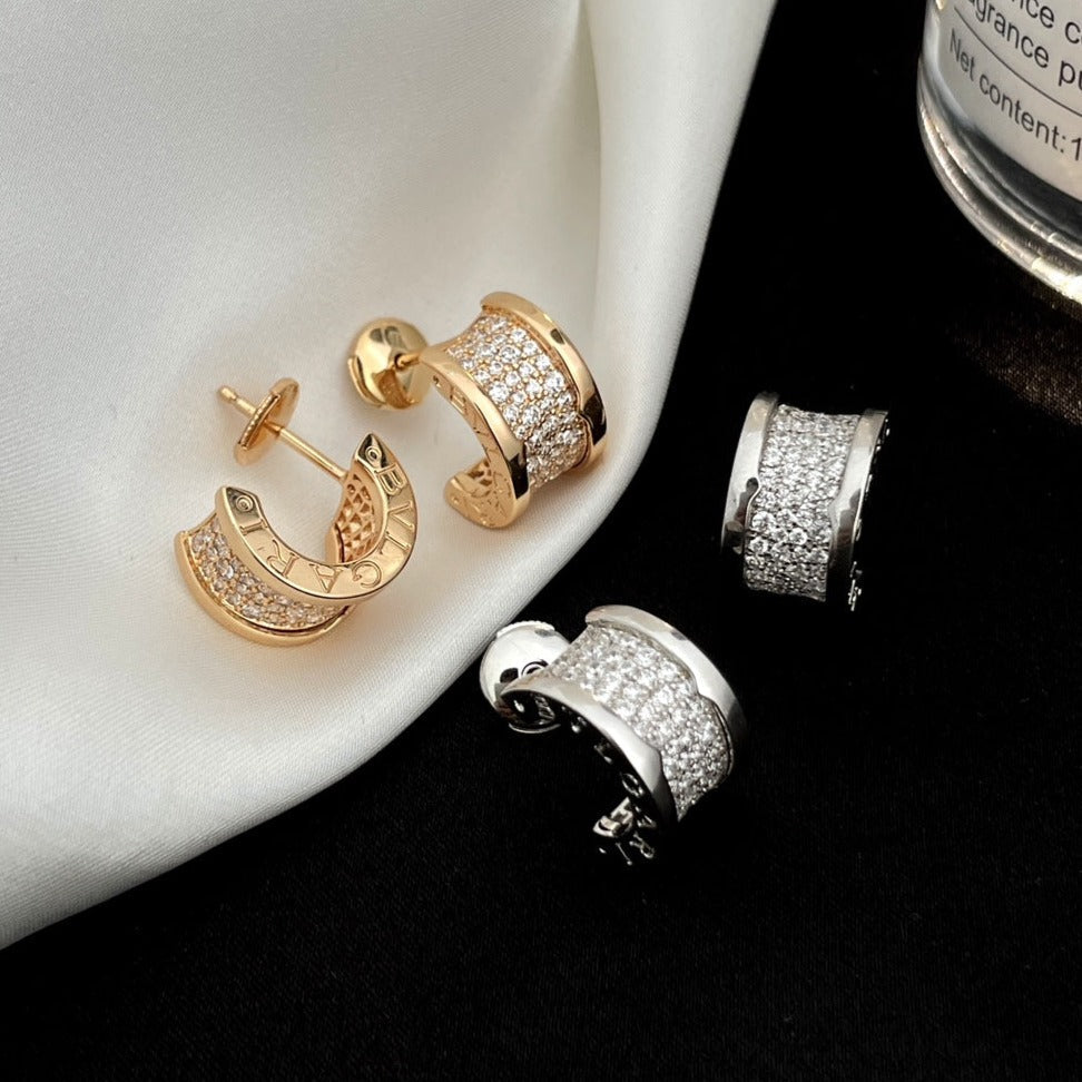[Angela Jewellery]ZERO 1 DIAMOND PAVED EARRINGS