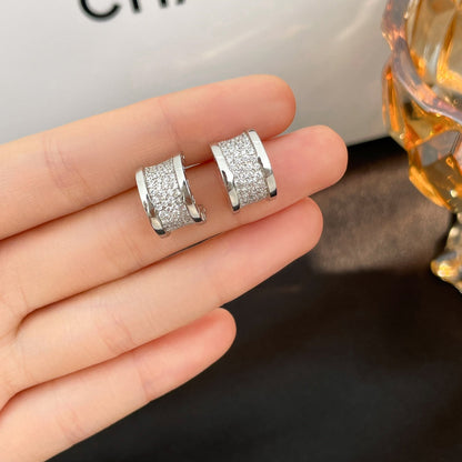 [Angela Jewellery]ZERO 1 DIAMOND PAVED EARRINGS