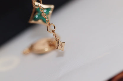 [Angela Jewellery]STAR AND SUN 4 MOTIF PINK GOLD MALACHITE BRACELET