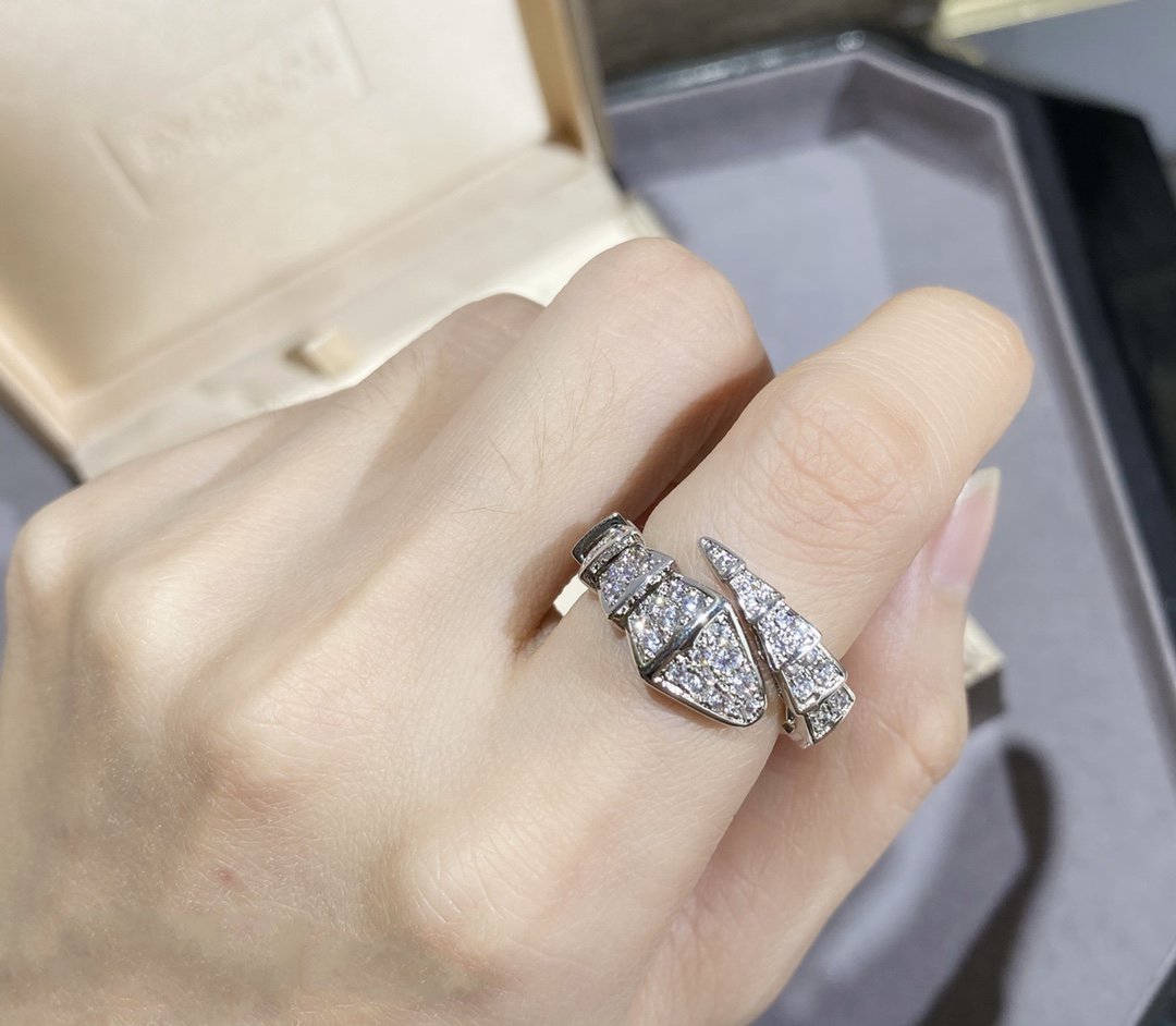 [Angela Jewellery]SERPENTI LARGE RING SILVER DIAMOND PAVED