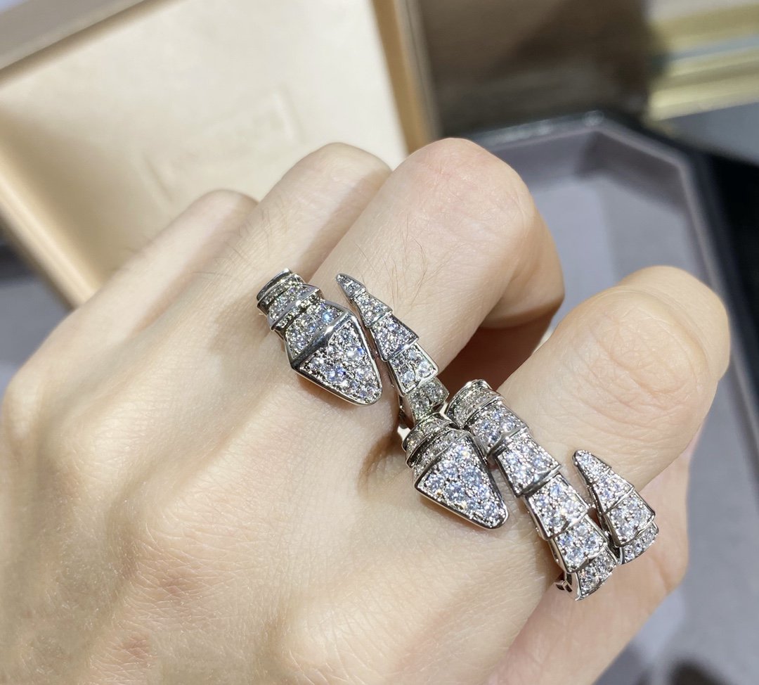 [Angela Jewellery]SERPENTI LARGE RING SILVER DIAMOND PAVED